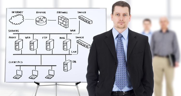 Computer Network and Businessman